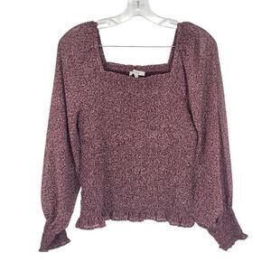 Madewell Georgette Lucie Smocked Peplum Top Size Small New With Tags